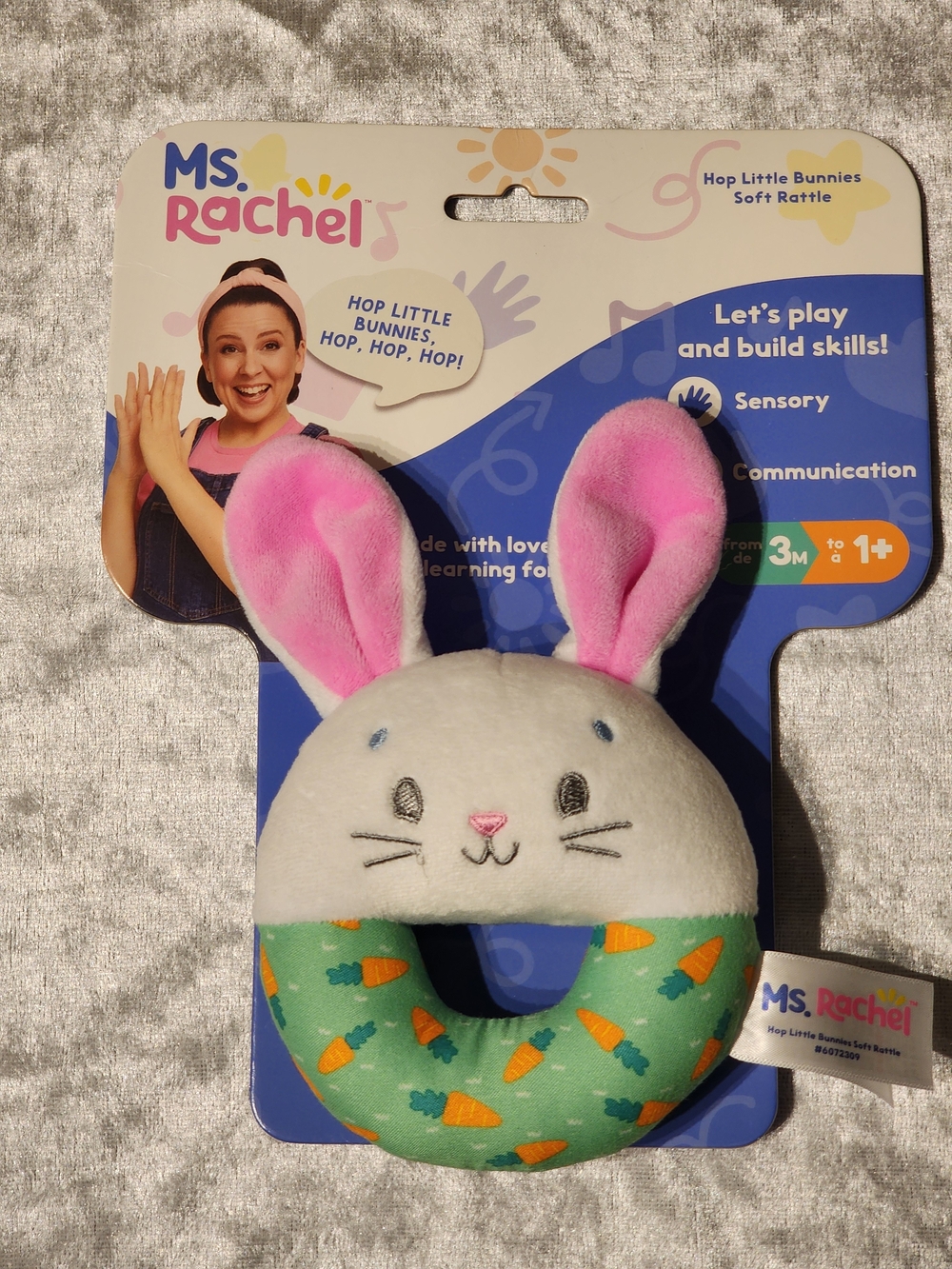 Ms.Rachel Hop Little Bunnies Soft Rattle  Plush Toy